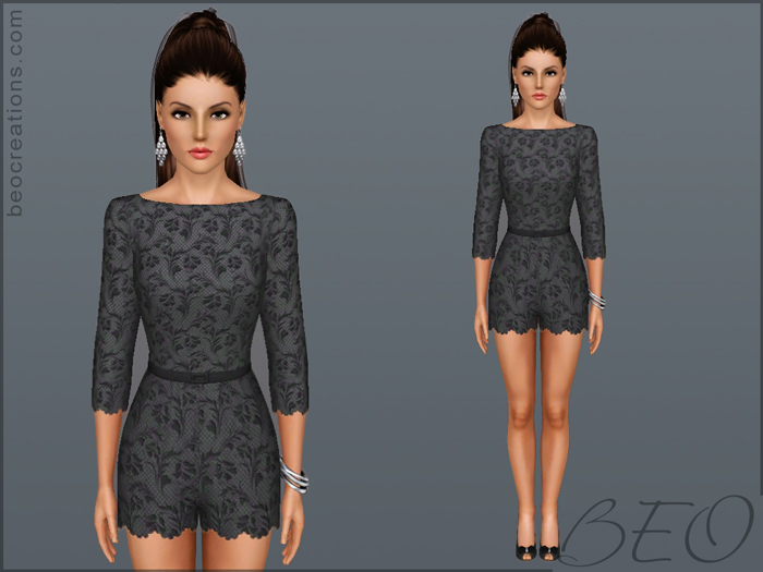lace overall for Sims 3 by BEO